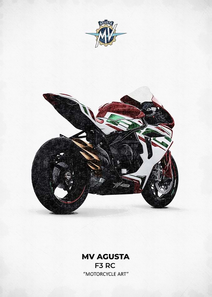 MV Agusta F3 RC Motorcycle Art back side