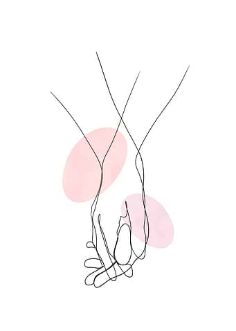Line Art Couple Hands