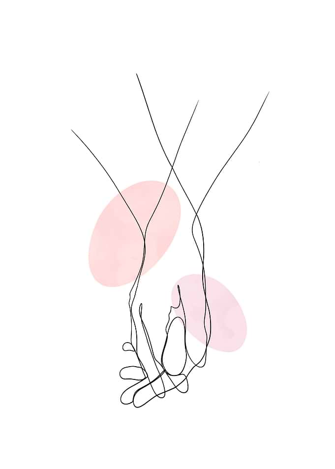 Line Art Couple Hands
