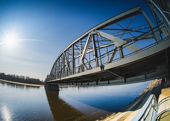 Steel Bridge Over River