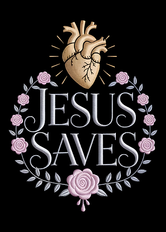 Jesus Saves Heart Design