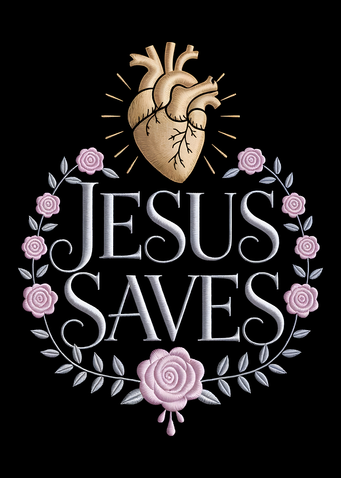 Jesus Saves Heart Design