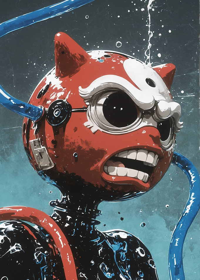 Angry Robot with Horns