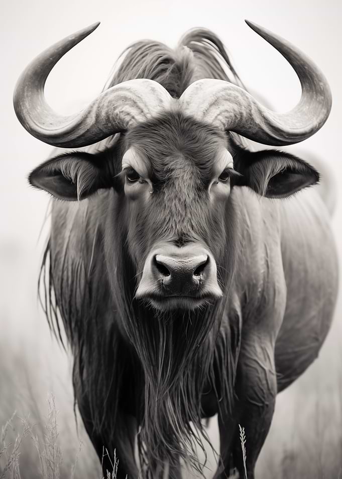 Black and White Wildebeest