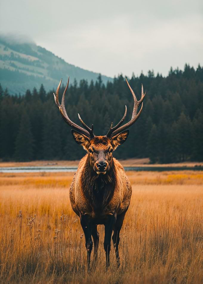 Majestic Elk in Meadow