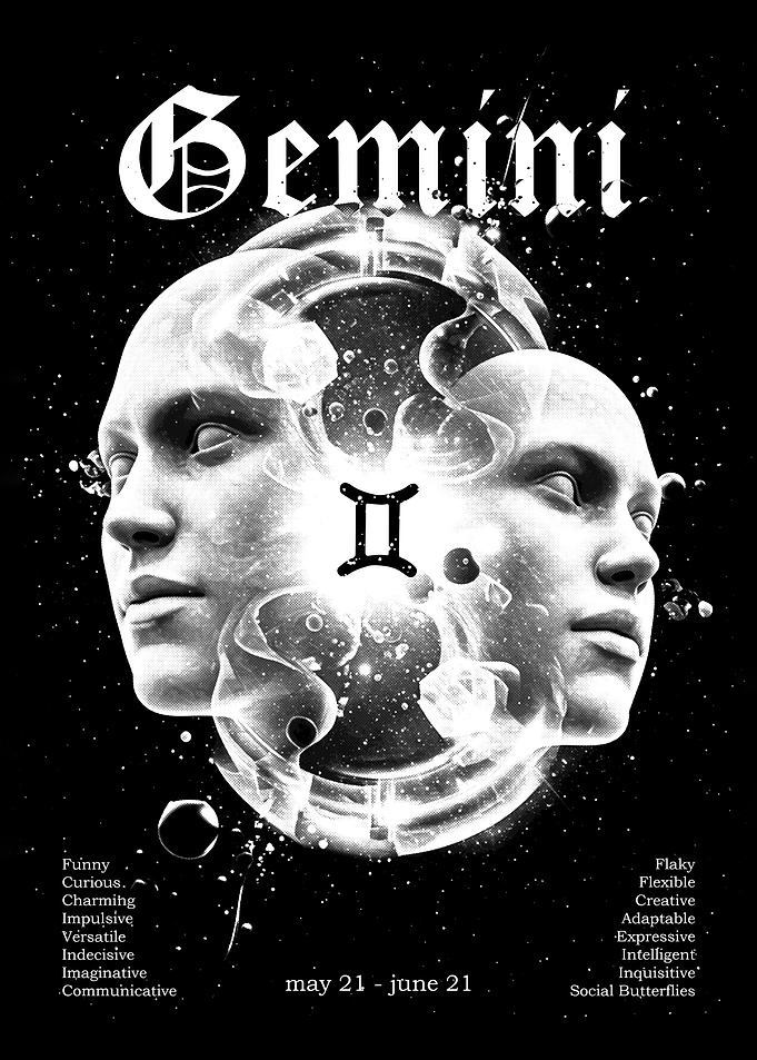 Gemini Zodiac Illustration