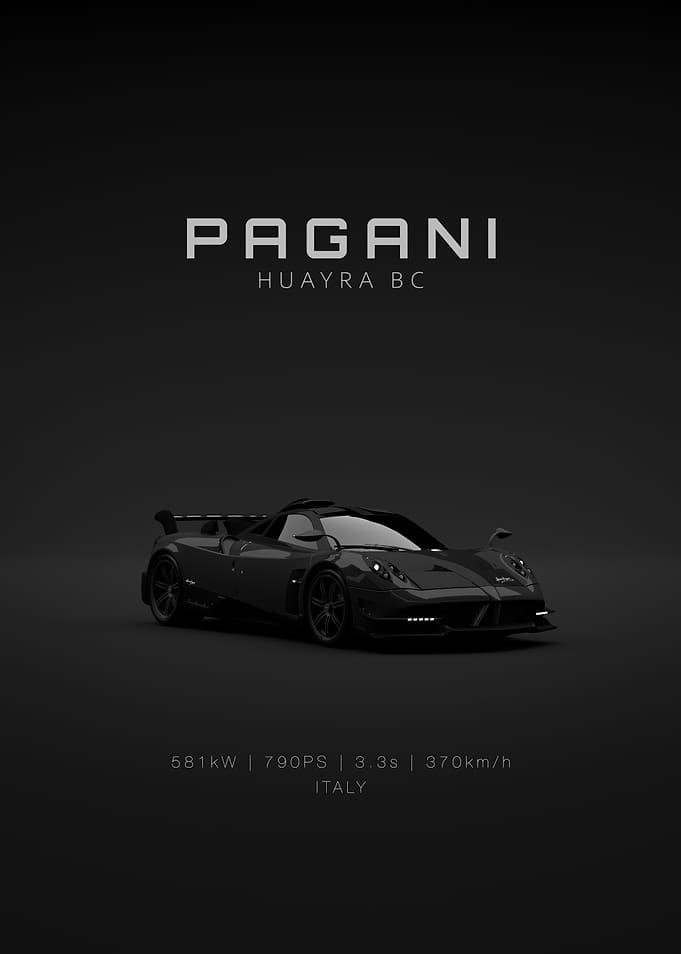 Pagani Huayra BC - Black Front Specs