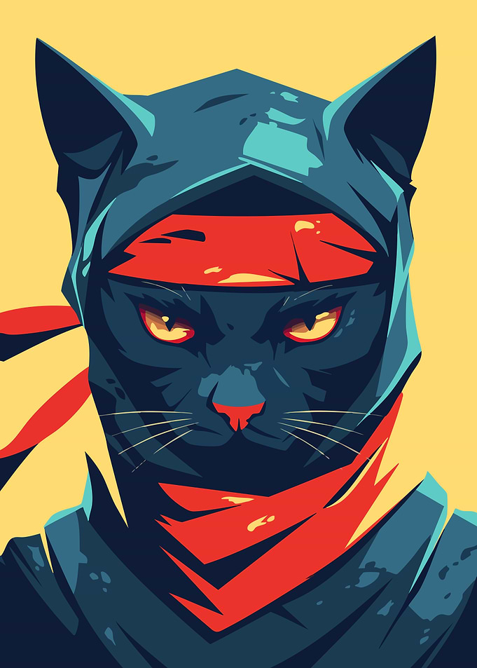 Cat Ninja Art Illustration