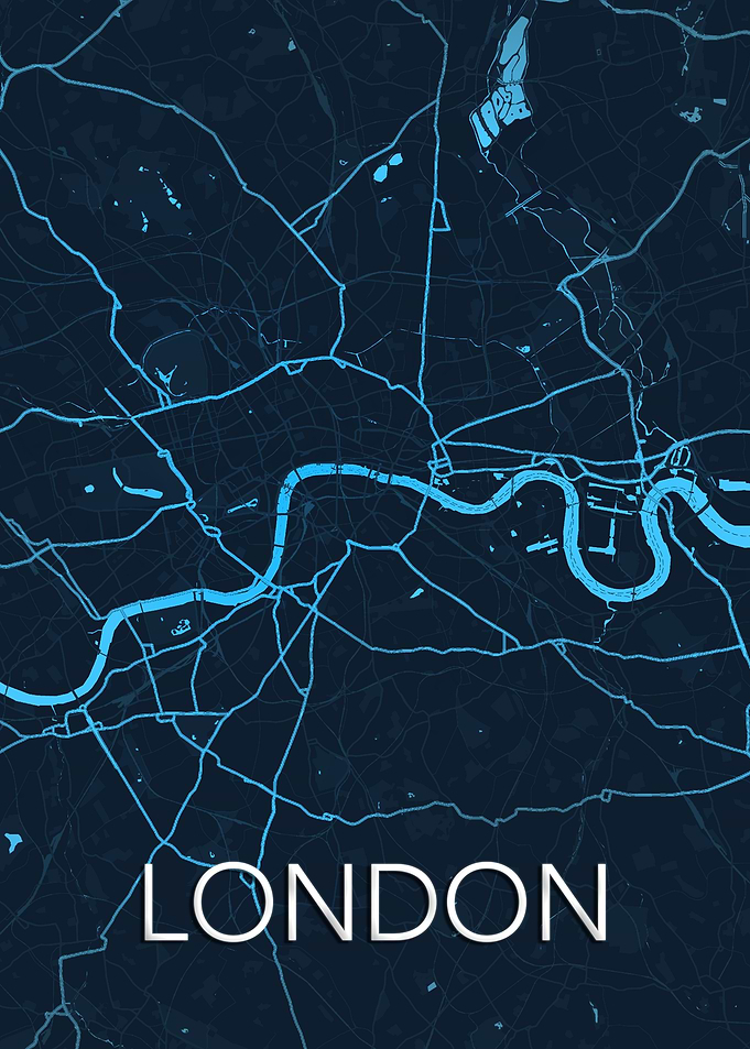 London Blue City Map