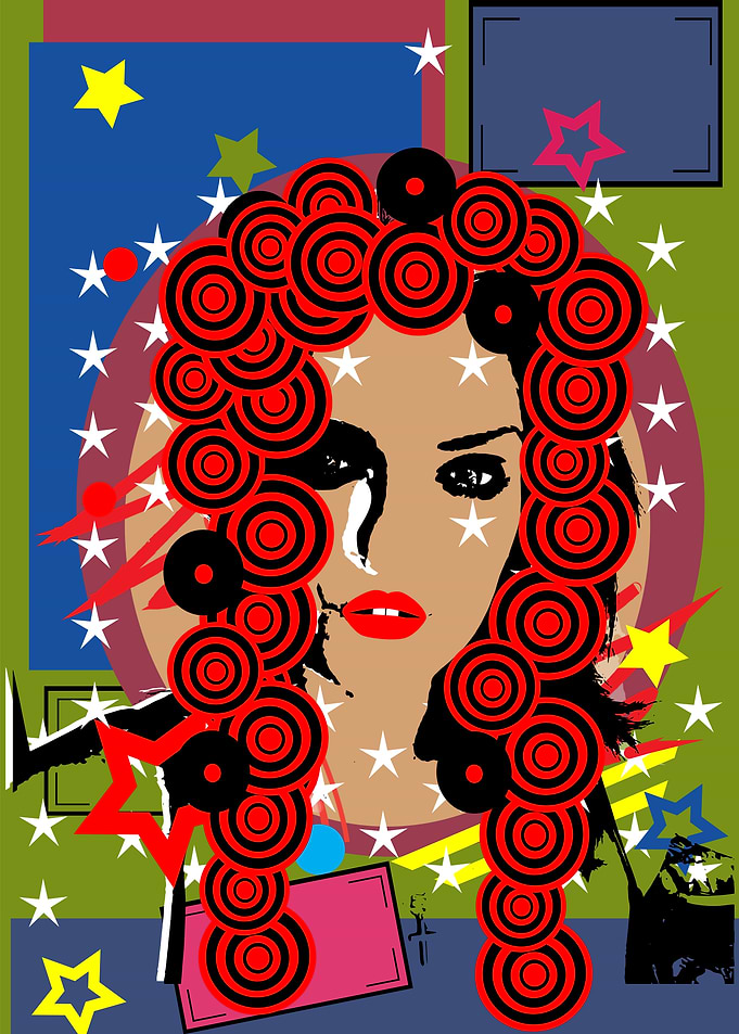 Pop Art Woman with red hair