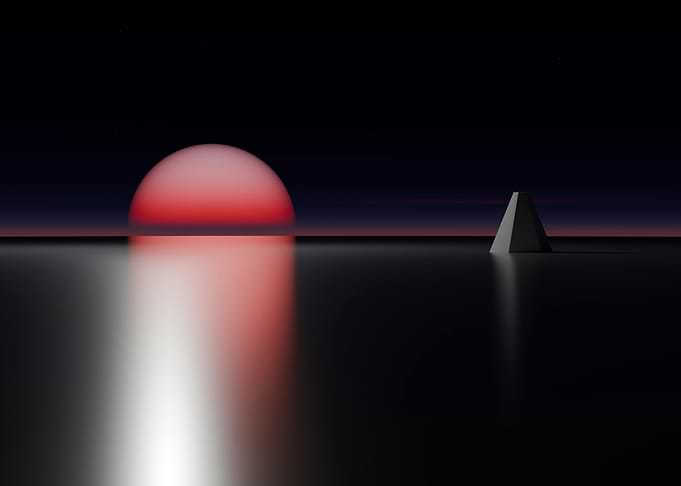 Sunset and Pyramid