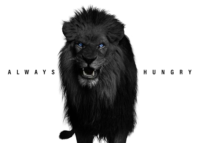 Black Lion with Blue Eyes