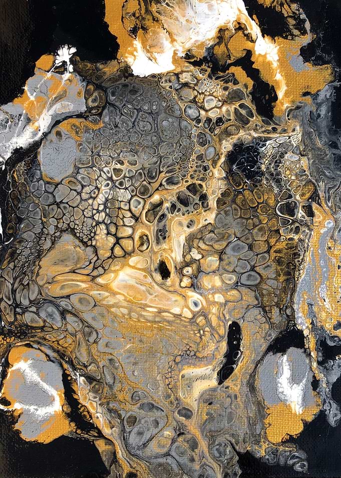 Fluid art Gold and Silver Swirls