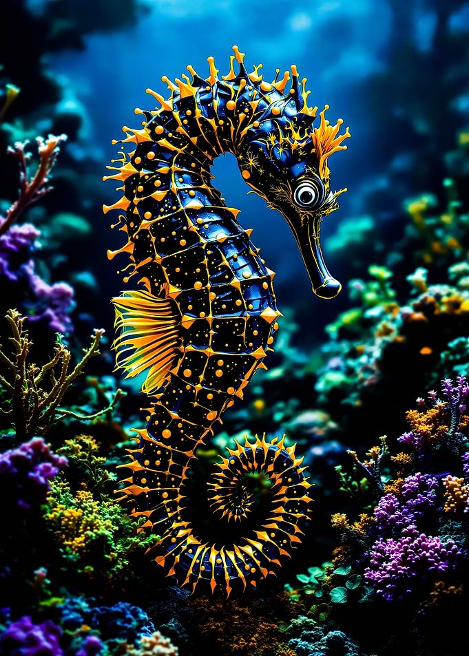 Seahorse in Coral Reef