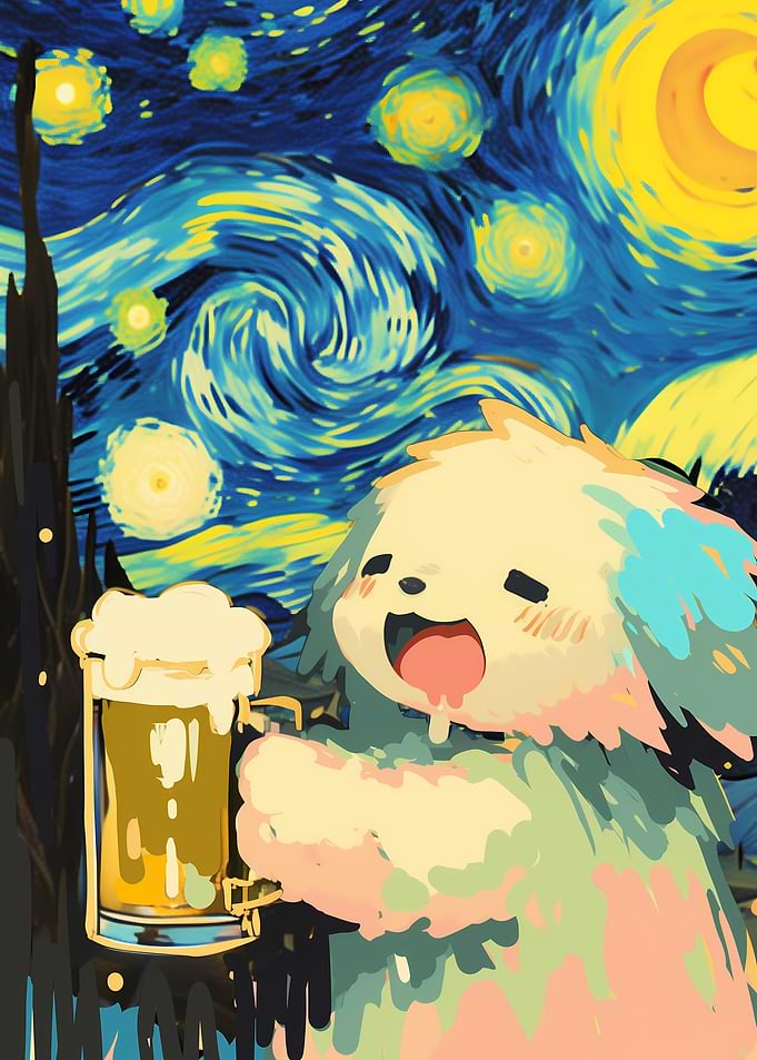 Doggo Starry Night