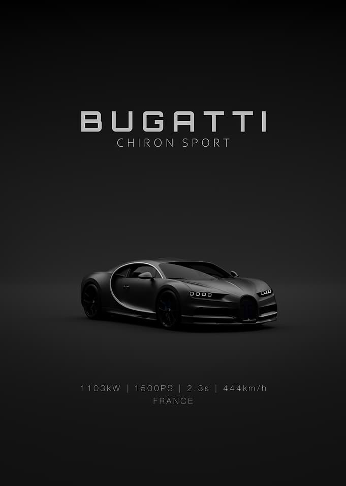 Bugatti Chiron Sport - Black Front - Specs