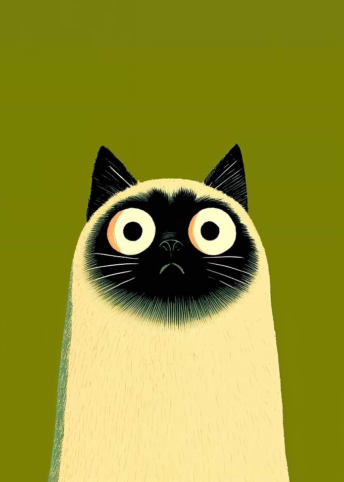 Curious Cat Illustration