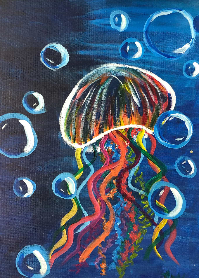 Colorful Jellyfish Painting