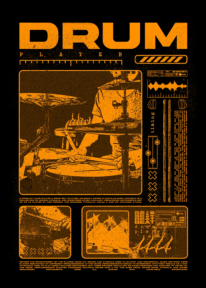 Drum Player Drummer Poster