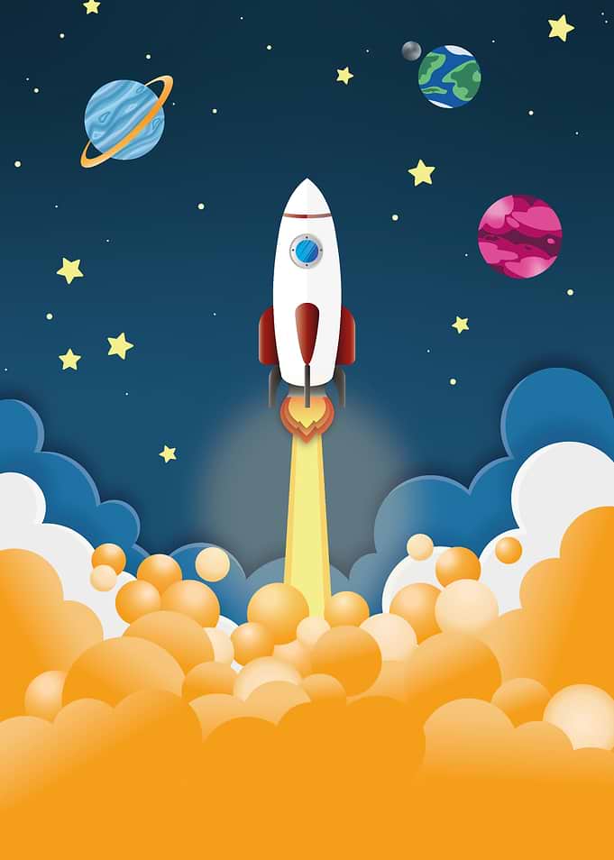 Rocket Launch Illustration