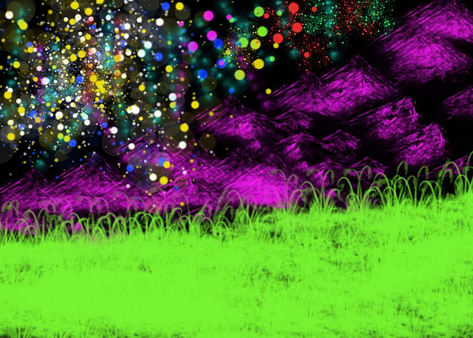 A Neon Night Landscape