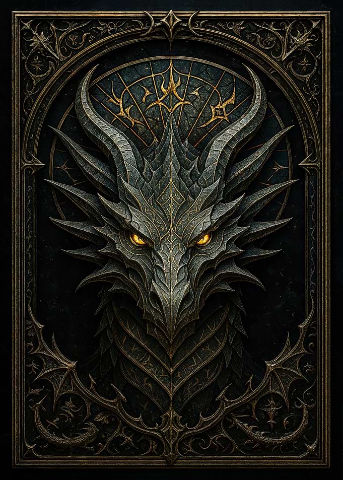 Infernal Dragon Head – Gothic Demon Beast Poster