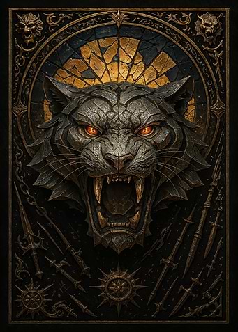 Roaring Tiger – Gothic Metal Fantasy Beast Poster