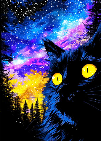 Cat in the Night Sky