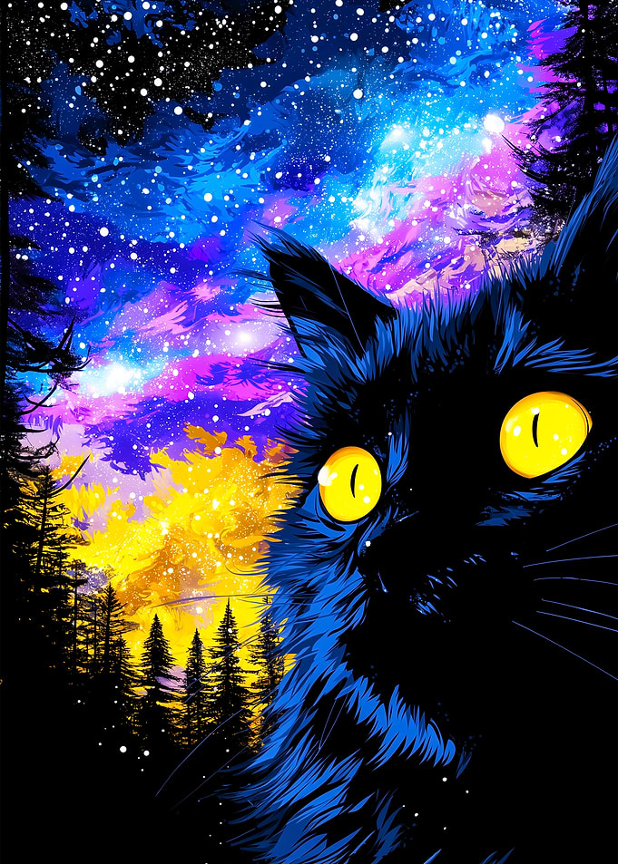 Cat in the Night Sky