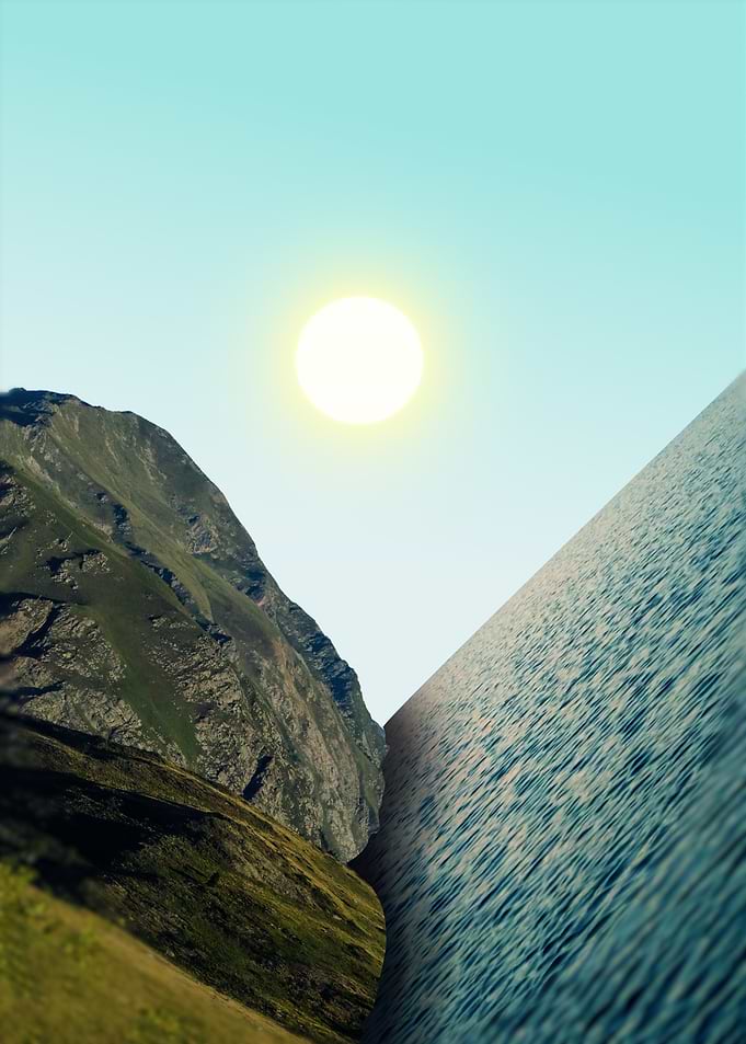 A Surreal Dialogue Between Mountain and Sea