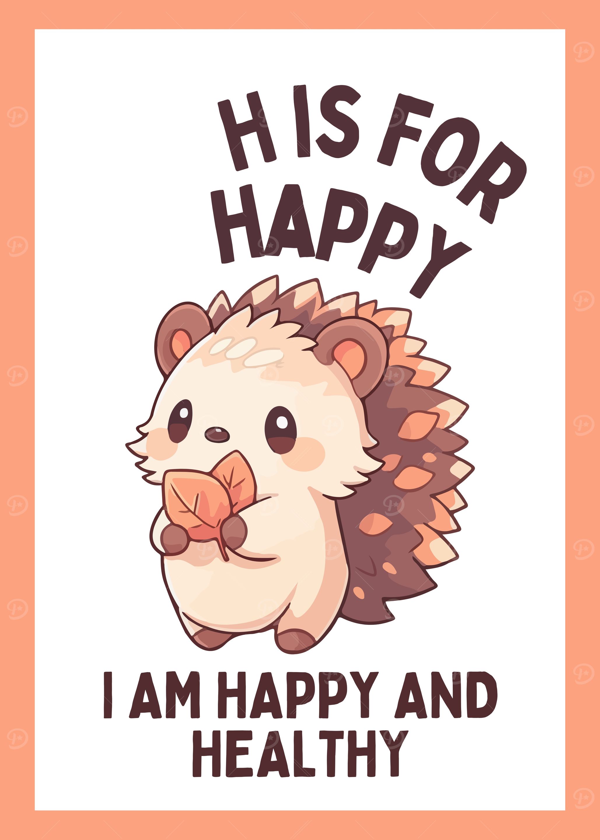 Happy Hedgehog Illustration