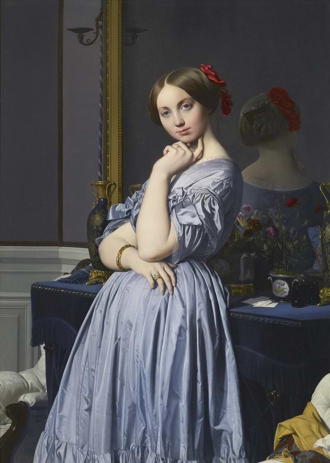 Portrait of a Woman in Blue Dress