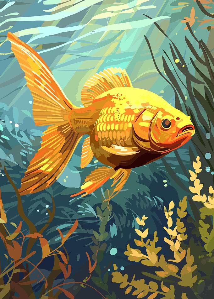 Goldfish in Underwater World