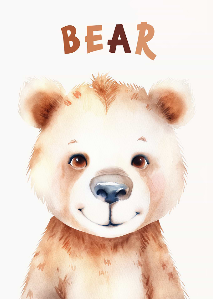 Cute Watercolor Bear Nursery