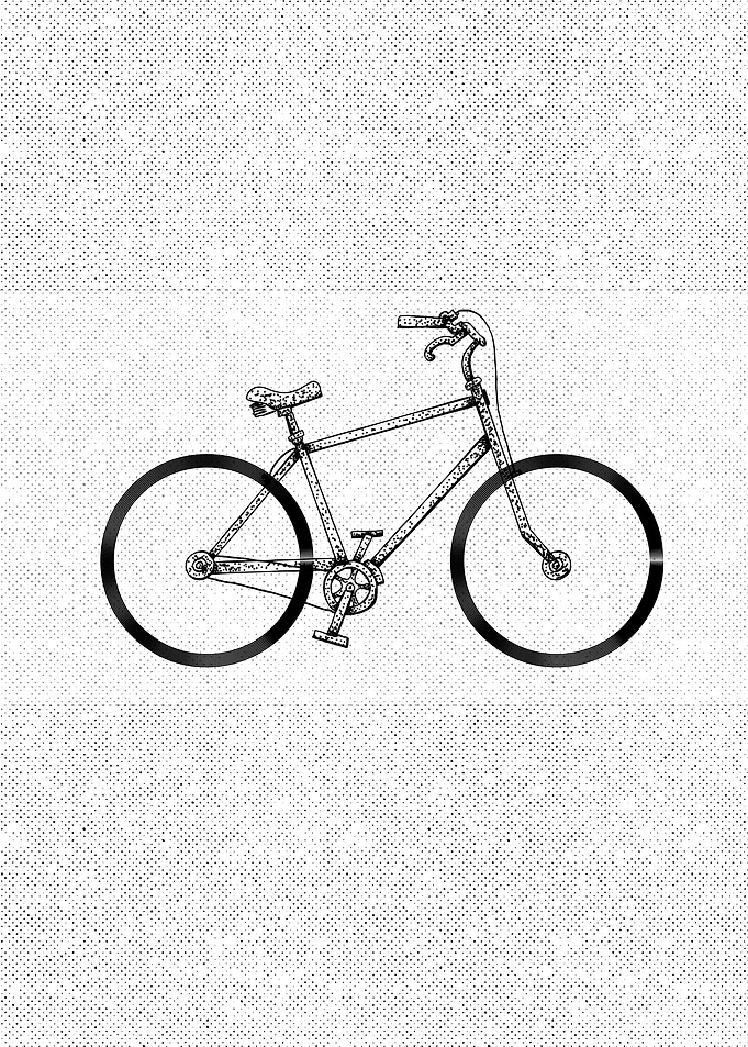 Black and White Bicycle Illustration