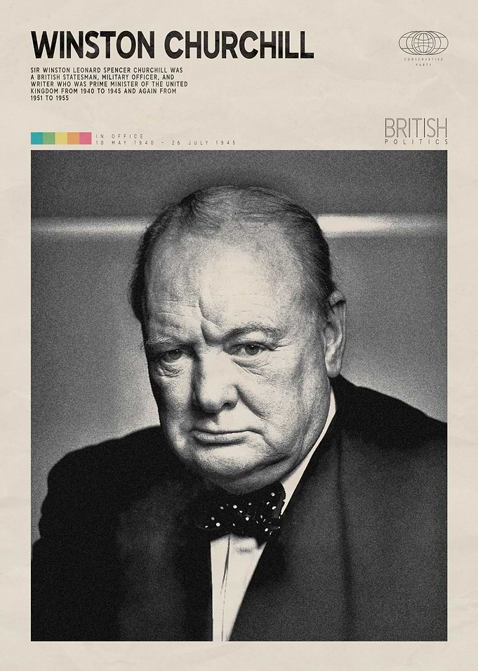 Winston Churchill Vintage Poster