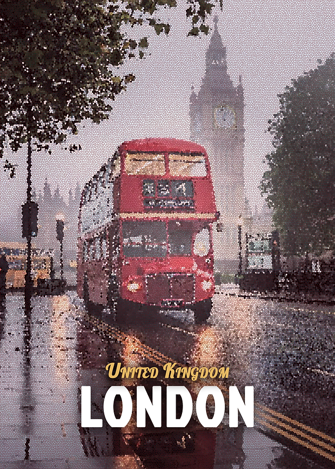 London Mosaic Travel Poster
