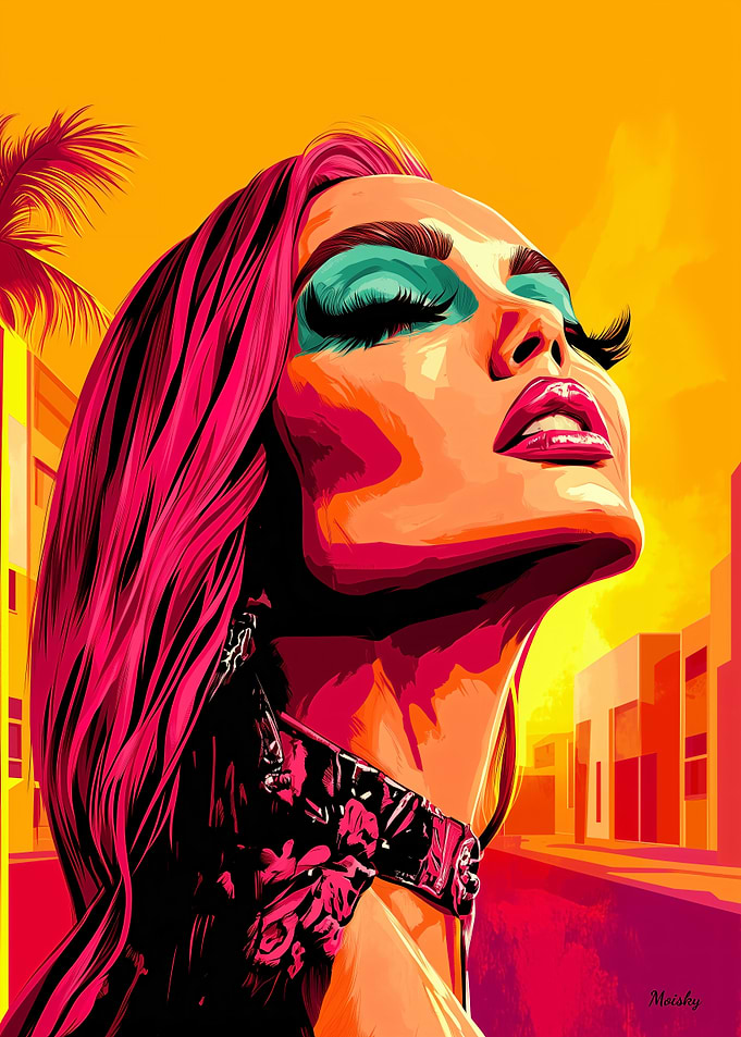 Pop Art Attitude – Fierce Sunset Glow with Urban Edge