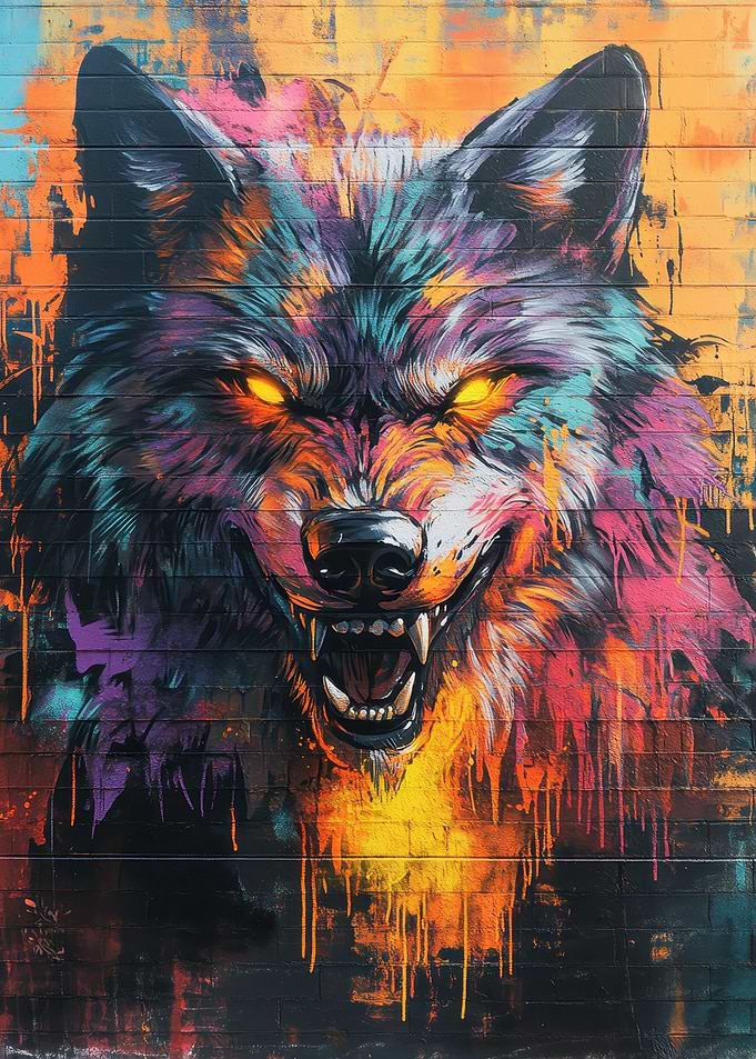 Dire Wolf Graffiti Art