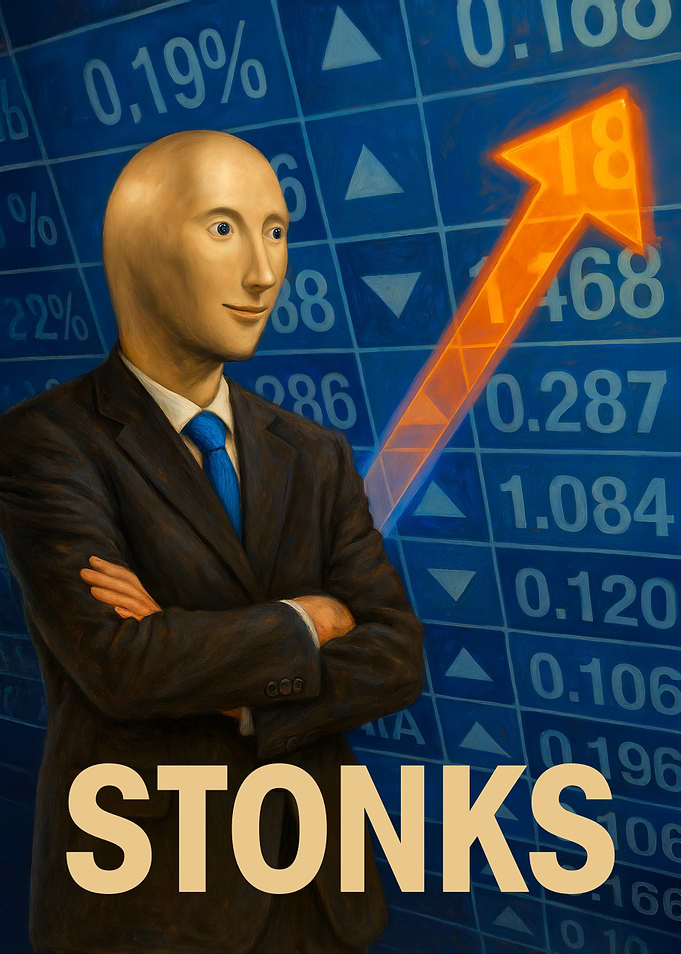 Stonks Meme Man Poster – Crypto, Finance and Success