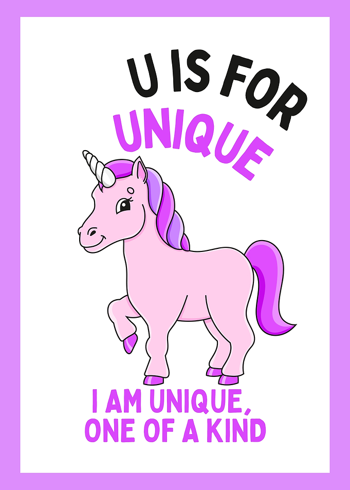 Unicorn Unique Alphabet Print