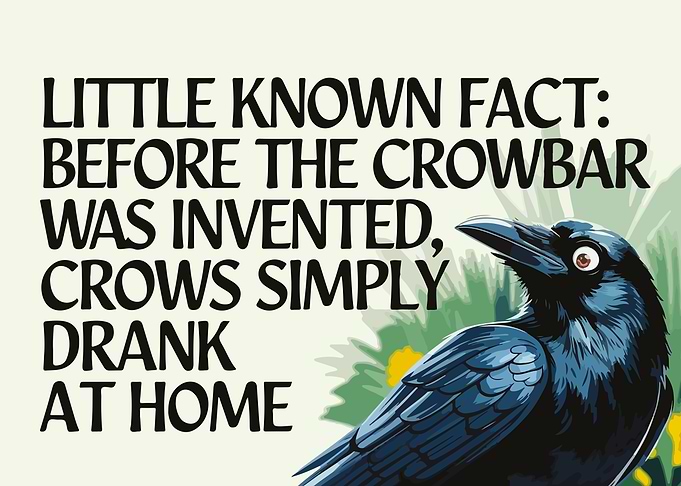 Crowbar Fact - Funny Bird Art
