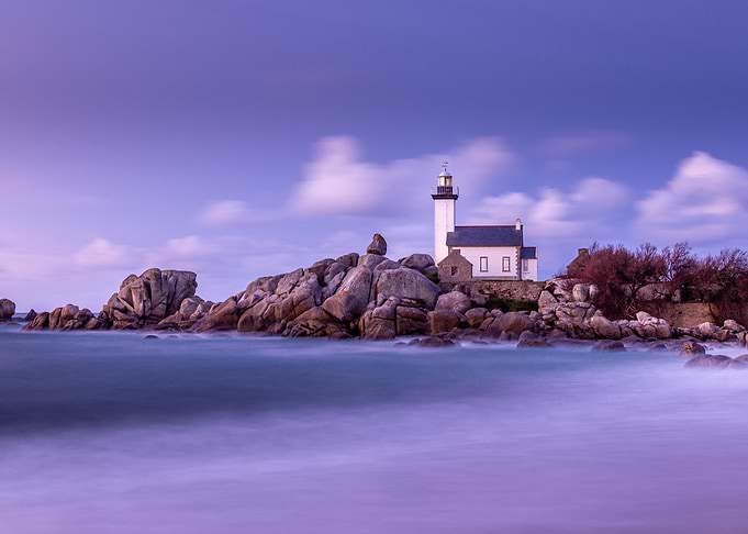 Lighthouse on Rocky Coast
