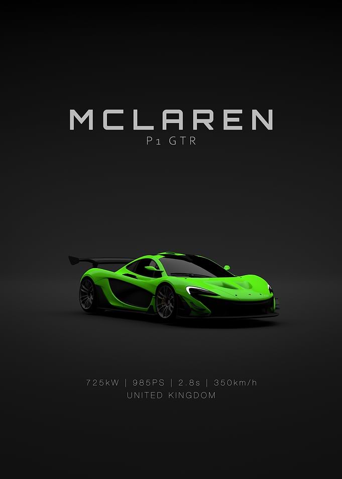 Front McLaren P1 GTR - Green - Specs