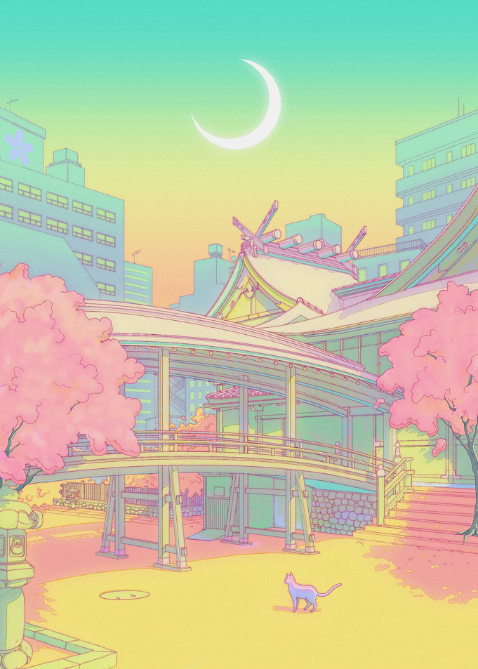 Japanese Shrine at Dusk