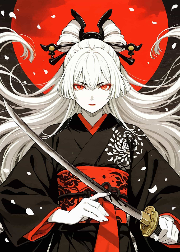 Samurai Woman with Sword