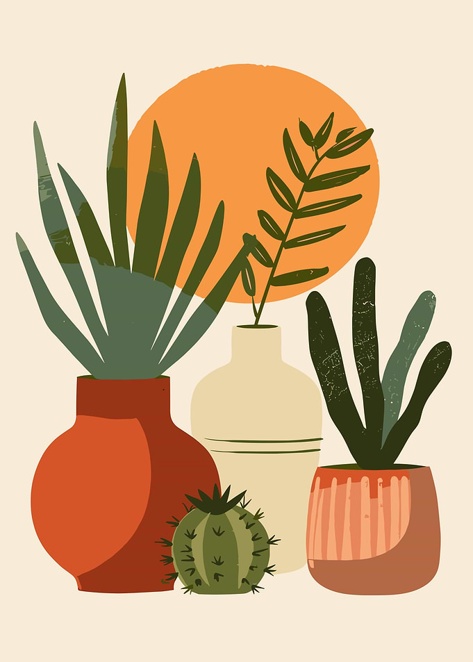 Bohemian Plant Illustration