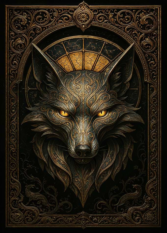 Ornate Fox Head – Gothic Elegance Fantasy Poster