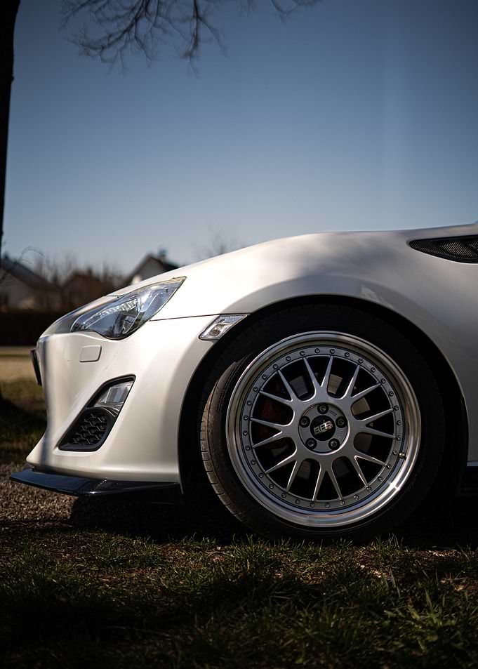 White Sports Car Close-Up