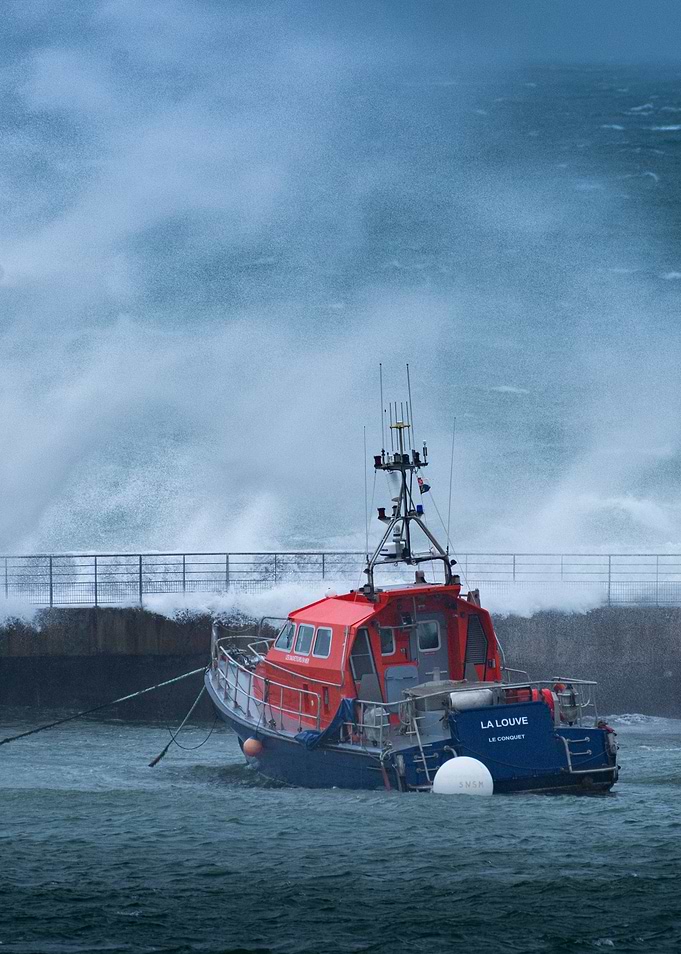 Lifeboat in Stormy Sea